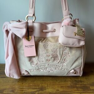 New Juicy Couture New Love Chapter Sandstone Light Pink Daydreamer Tote Bag